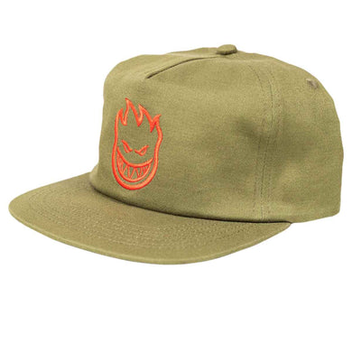 Spitfire Bighead Snapback Hat in Olive/Red.