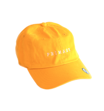 Load image into Gallery viewer, Primary Skateboards - Wordmark Dad Cap in Gold Yellow
